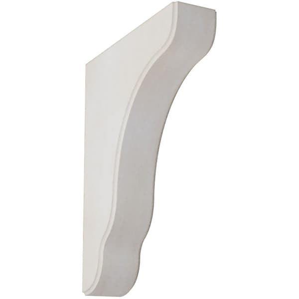 Ekena Millwork 1 3/4"W x 7 1/4"D x 9 1/2"H Plymouth Wood Vintage Decor Bracket, Chalk Dust White BKTWD02X07X10PLWH - main